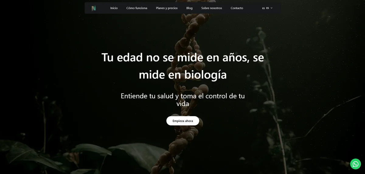 Página web Eterna Diagnostics